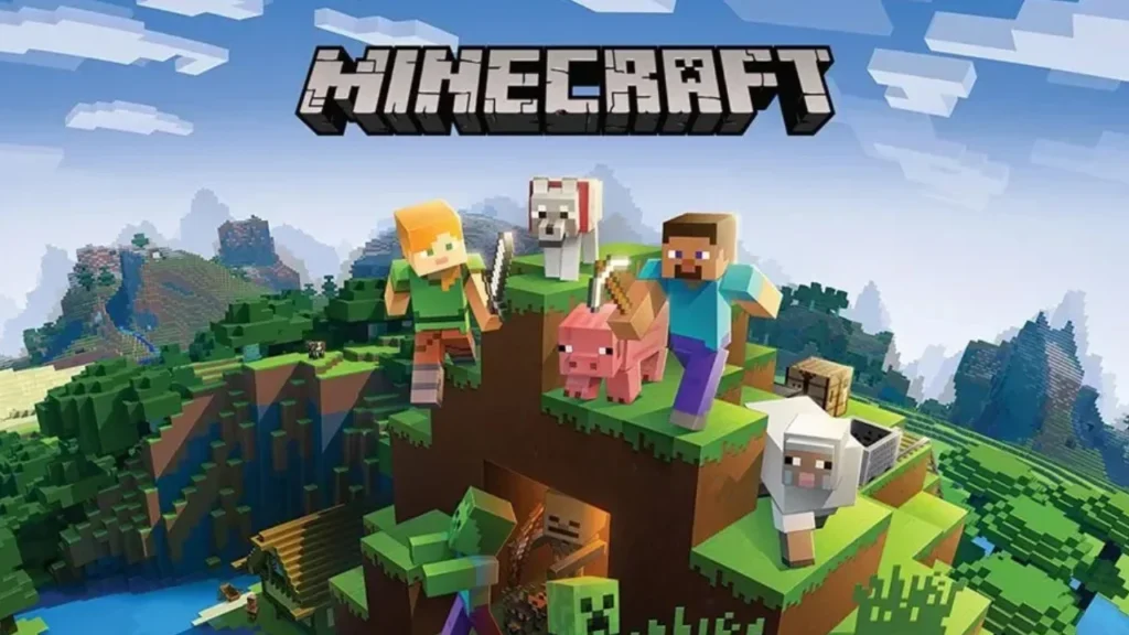 Minecraft characters on a blocky landscape - Is Minecraft Crossplay