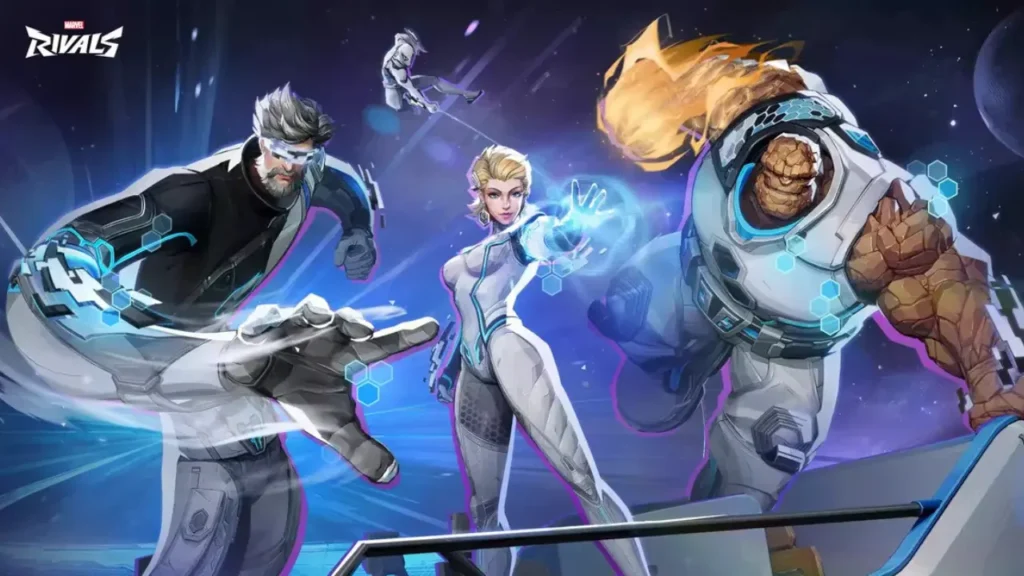 Marvel Rivals Characters Thing, Invisible Woman, and Doctor Strange in a Cosmic Setting - Is Marvel Rivals Crossplay?
