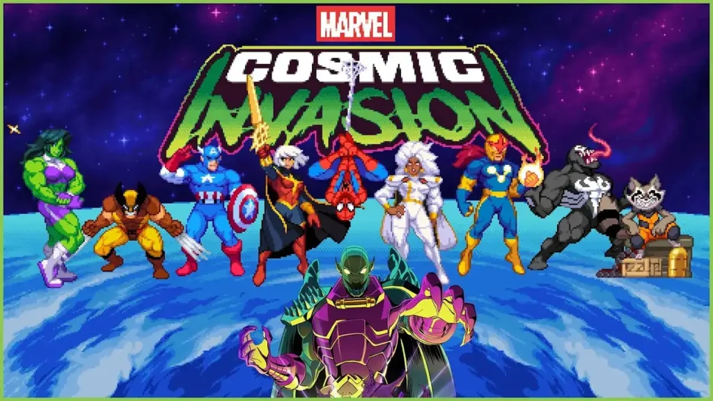 Game Cover Featuring Different Marvel Heros - Is Marvel Cosmic Invasion Crossplay?