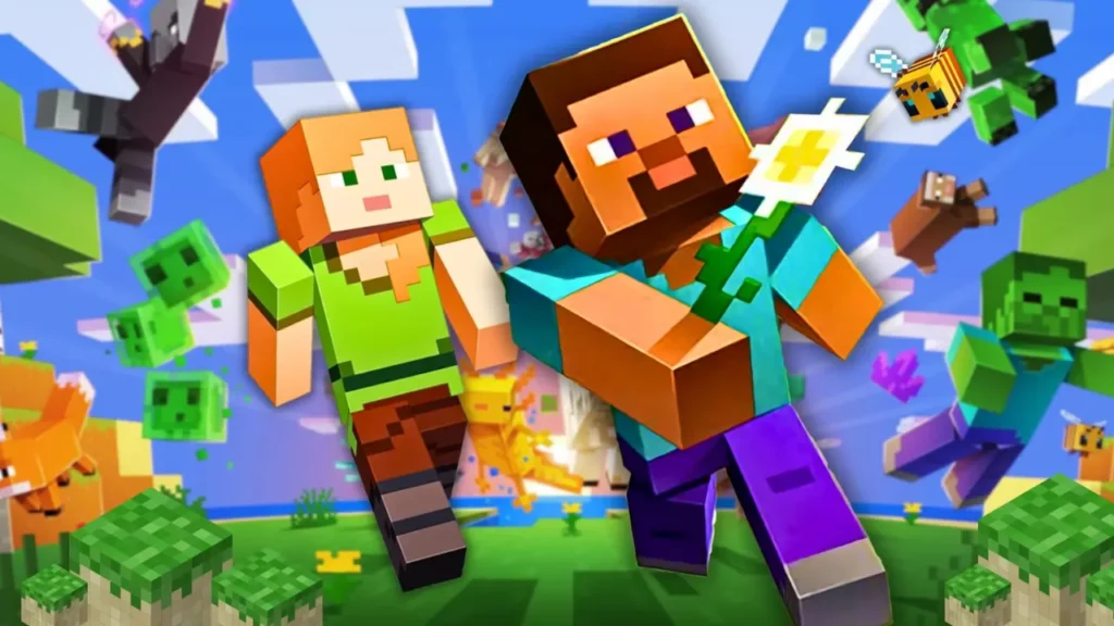 Game Promo Featuring Blocks and Minecraft Characters - Minecraft Crossplay Not Working