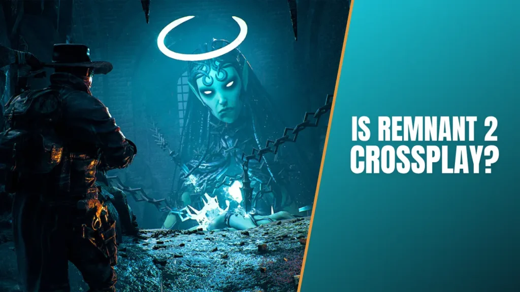 Explorer Looking At A Man Next to The Title Text - Is Remnant 2 Crossplay?