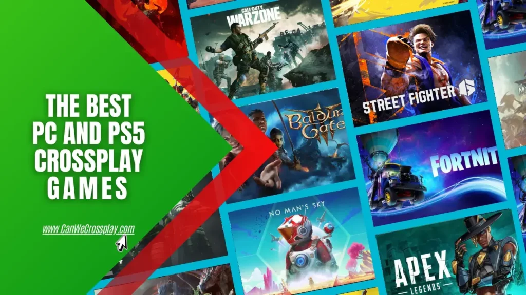 Collage of Game Promos Included in The Article 11 Best PC and PS5 Crossplay Games