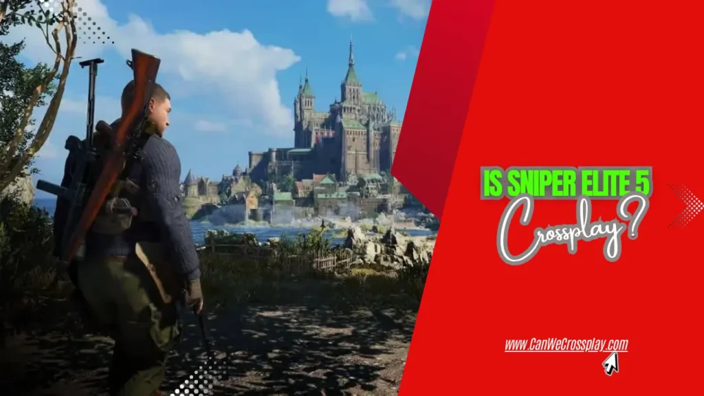 Game Banner With The Article Title Text - Is Sniper Elite 5 Crossplay?